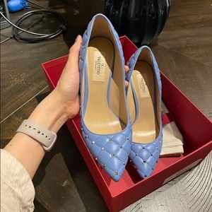 Valentino spike quilted pumps